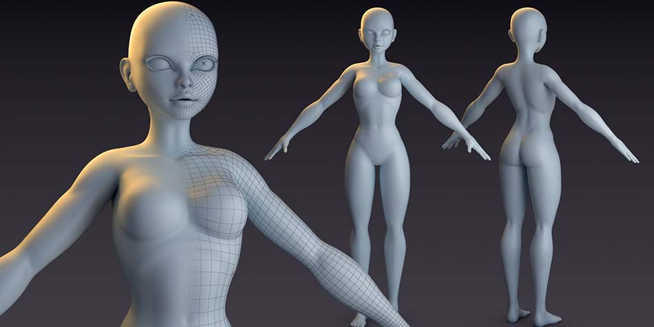 stylized 3d base mesh