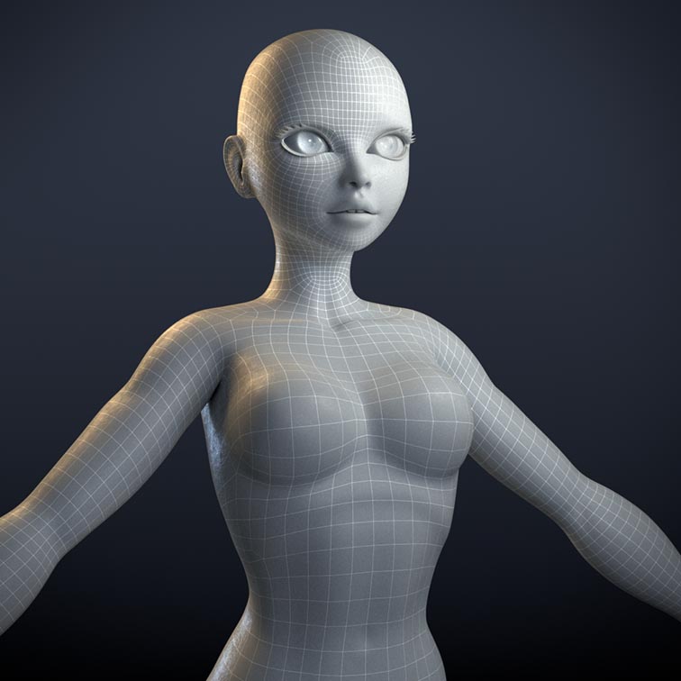 stylized 3d base mesh