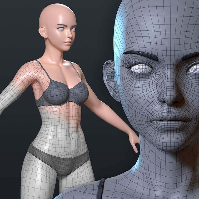 Stylized Female Base Mesh