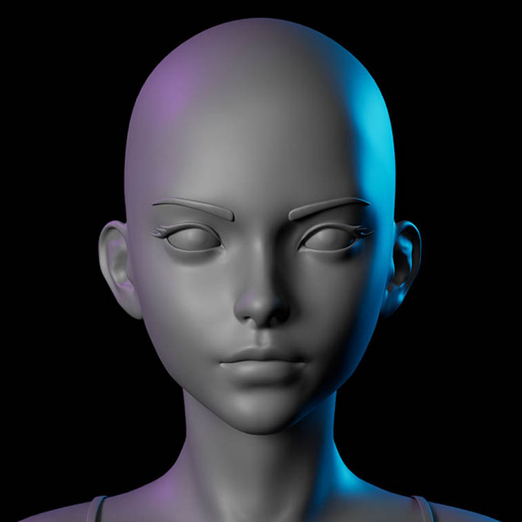 3D Stylized Female Base Mesh