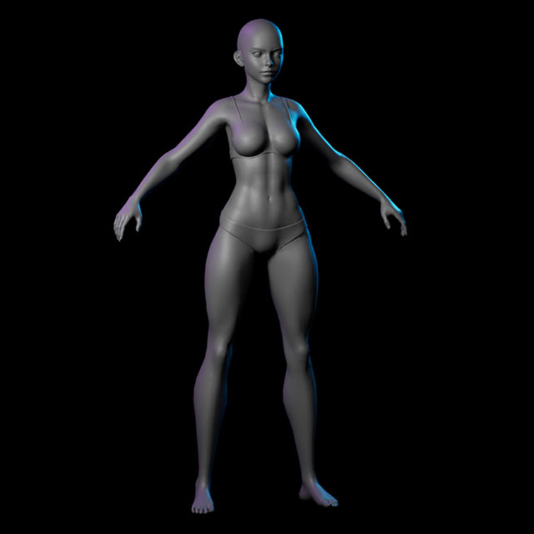 3D Stylized Female Base Mesh