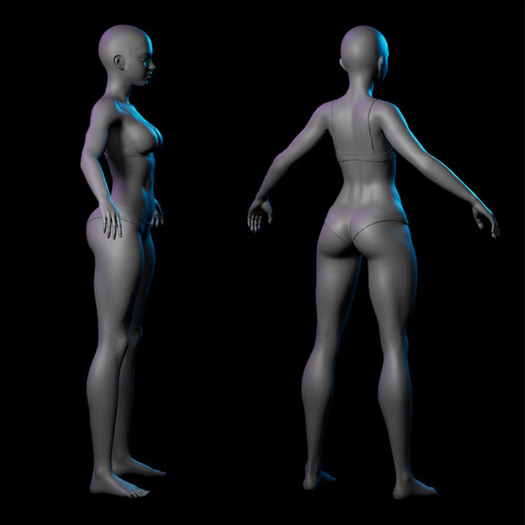 3D Stylized Female Base Mesh