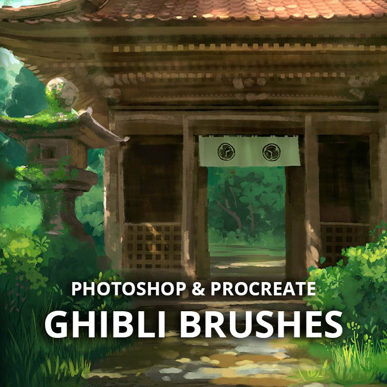 Ghibli Style Brushes for Photoshop and Procreate